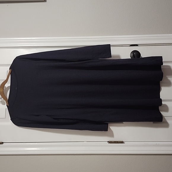 Wool& Rowena Swing Dress Navy Blue Size Small Long Merino Wool EUC - Picture 3 of 9